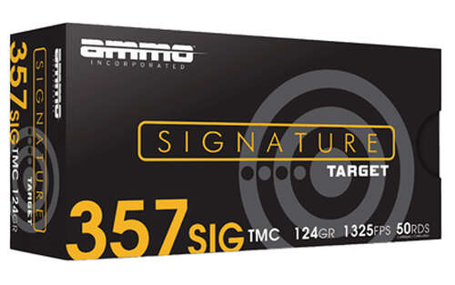 Ammunition Ammo Inc Signature Target 357Sig AMMO INC 357 SIG 124GR TMC 50/1000 • Model: Signature Target